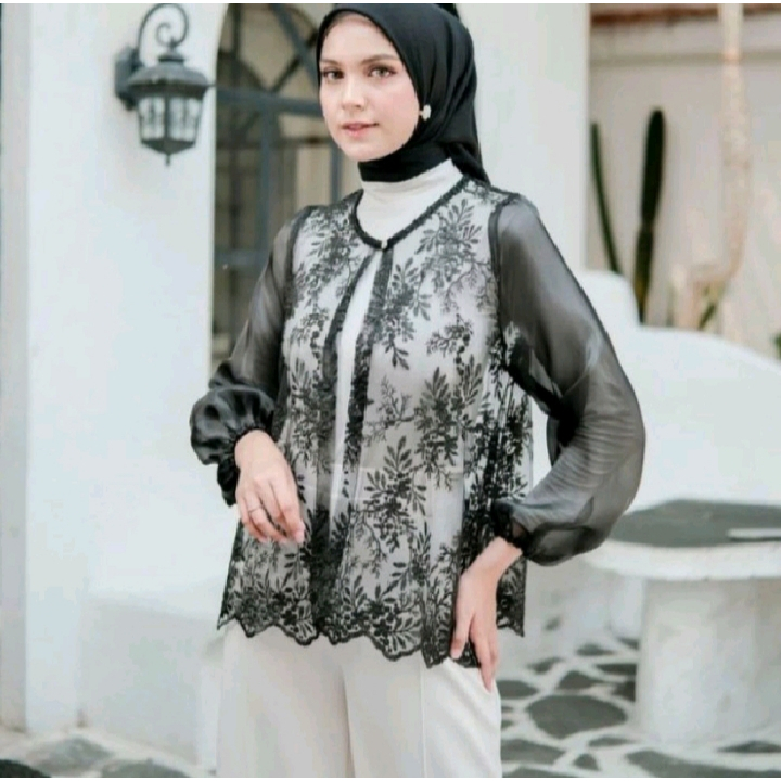 Outer Organza Kondangan Crop mix Tile Brokat mutiara/Outer saja