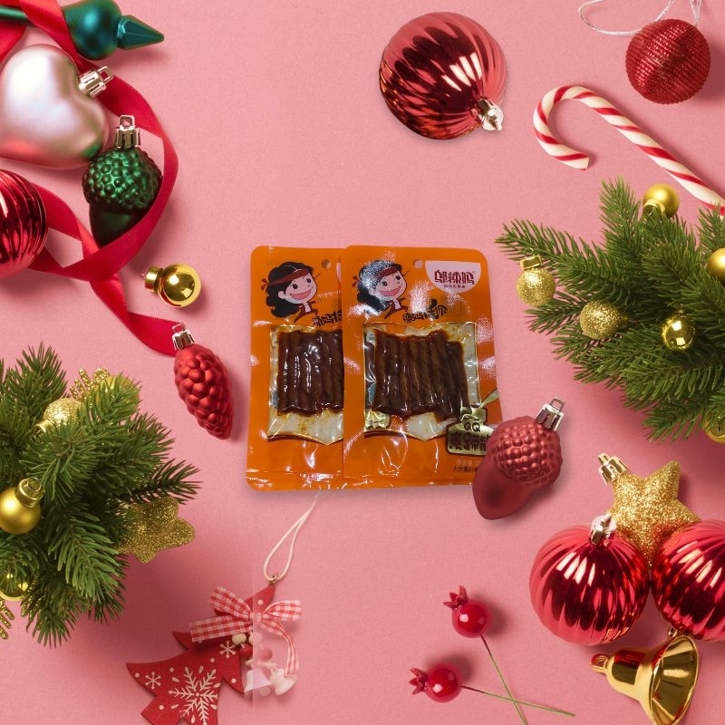 

Paket 100 pcs Snack camilan spicy Tendon Mini spicy