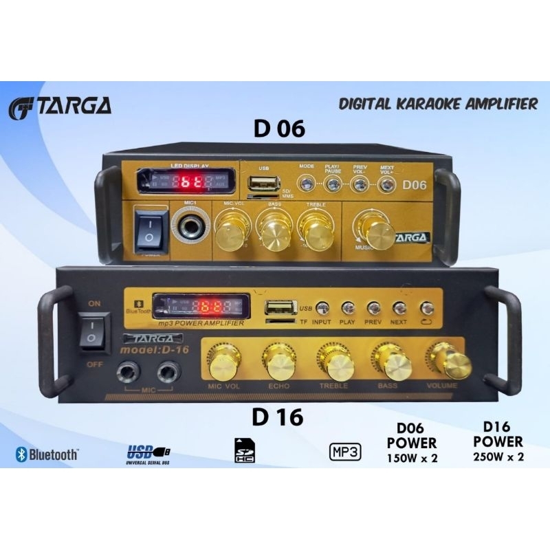 Power amplifier karaoke targa d16 d 16 stereo