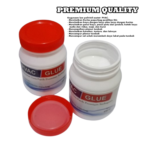

Lem Putih PVAC GLUE PREMIUM 150gr Lem Kertas Paperbag Penjilitan Karton Kayu Plamir Dll Lem Serbaguna