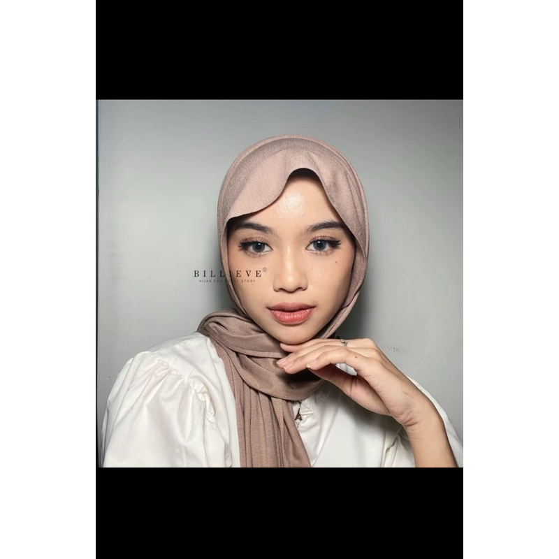 Pashmina Kaos Rayon Billieve Hijab Polos Muslim Kerudung