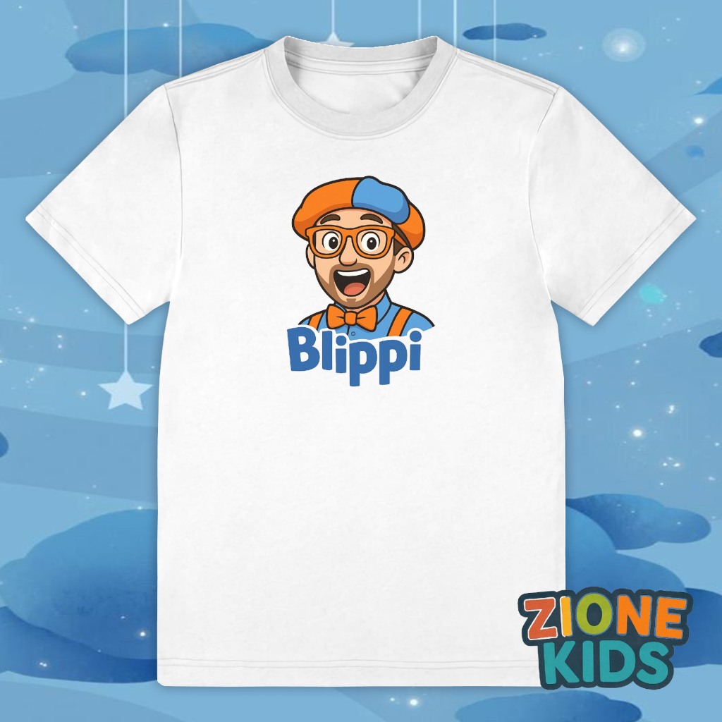 BLIPPI YOUTUBE BAJU KAOS ANAK KAOS ANAK  GAMBAR CUSTOM BLIPPI ATASAN ANAK BAHAN PREMIUM