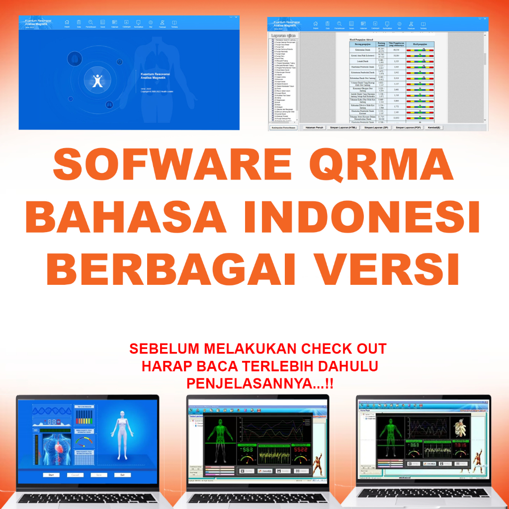SOFWARE QRMA (Quantum Resonance Magnetic Analyzer) Bahasa INDONESIA | Berbagai Jenis Versi