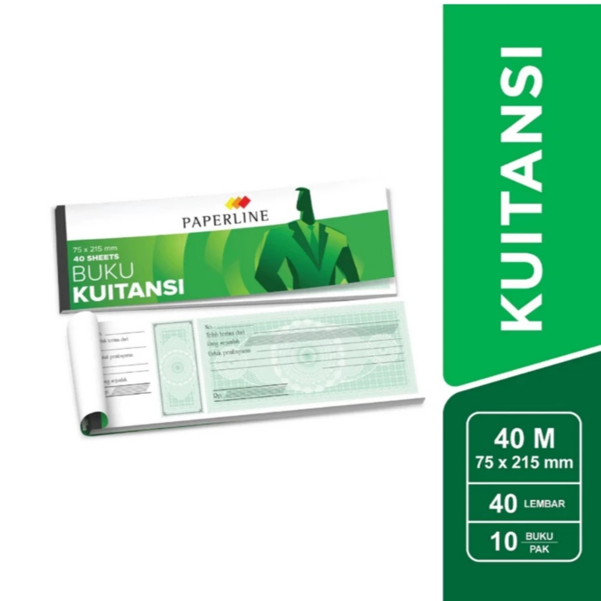 

(1 PCS) Kwitansi / Kuitansi Paperline Kecil (KT 40 M) Isi 40 Lembar