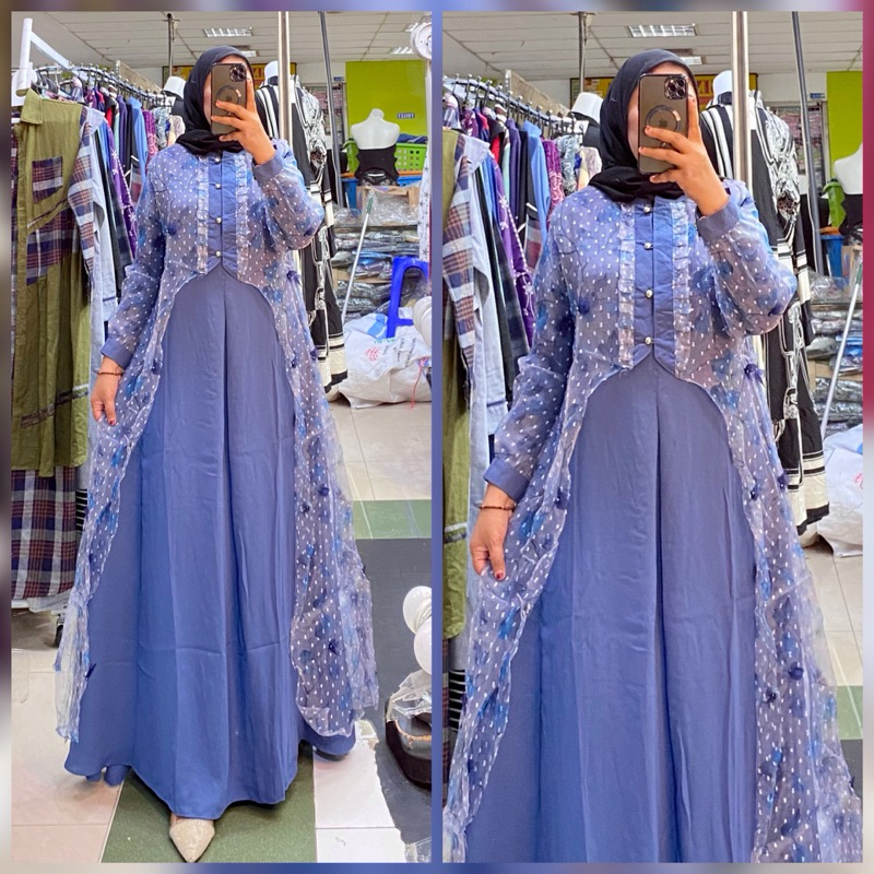 Gamis Melisa set rompi by HK cod