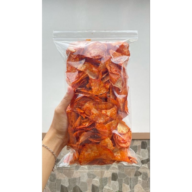 

Kripik balado basah (Rujak pedas manis)