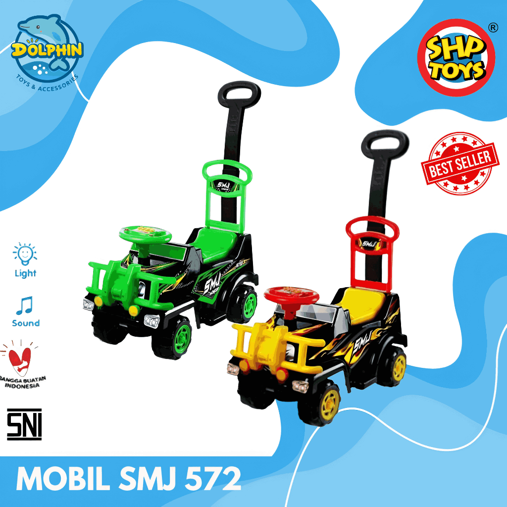 Mobil Dorong Tunggang - Bisa Dinaiki, Ada Suara, Mainan Anak 1-5 Tahun (SMJ 572)