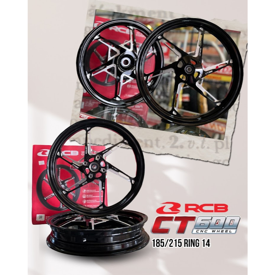 Velg RCB CT600 Beat Vario 125 Vario150 160 CBS Beat/Scoopy/Genio Uk 185-215 Ring 14 Palang 6 Origina
