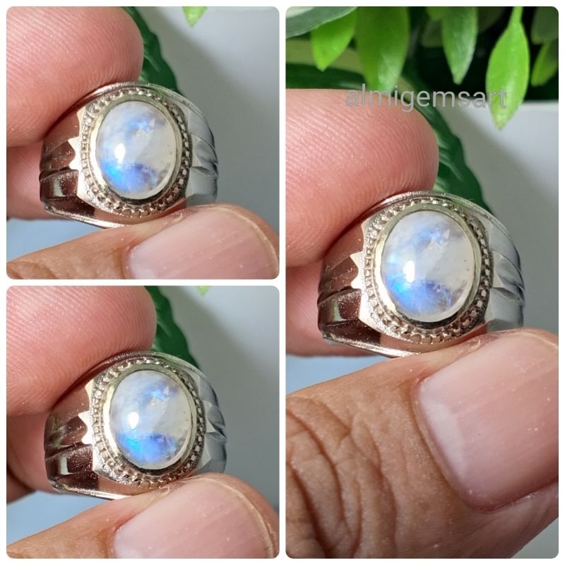cincin batu permata biduri bulan realpic
