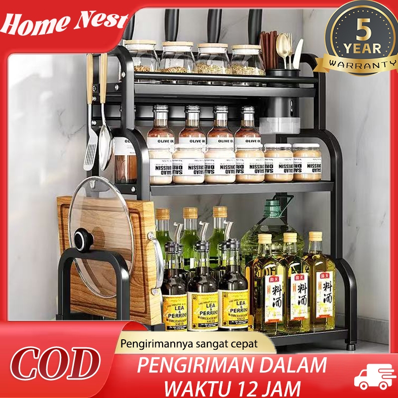 Rak Bumbu Dapur Rak Meja Makan Serbaguna Stainless Steel Rak Bumbu Dapur Stainless Steel Rak