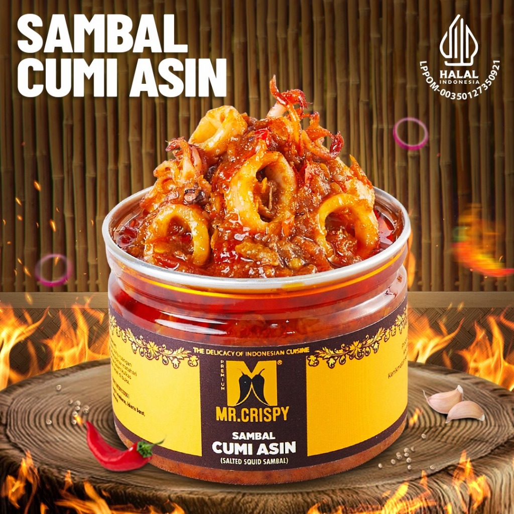 

Sambal Cumi Asin/Pete/Bajak Ebi/Teri Medan Sambel Mr.Crispy