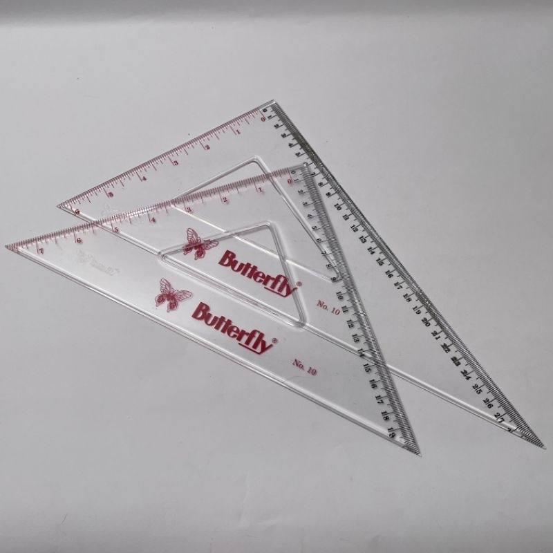 

Penggaris segitiga butterfly no 10 plastik transparan