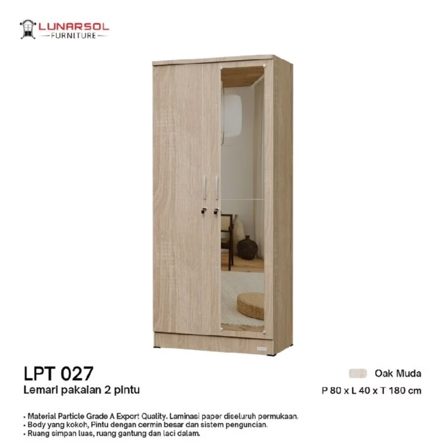 Lemari baju 2 pintu kaca lemari pakaian 2 pintu cermin lemari baju murah
