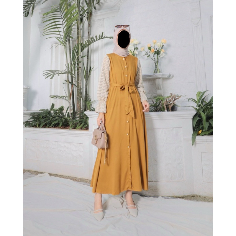 Gamaleea Ghaisani Hijab-Aruna Dress Mustard size M