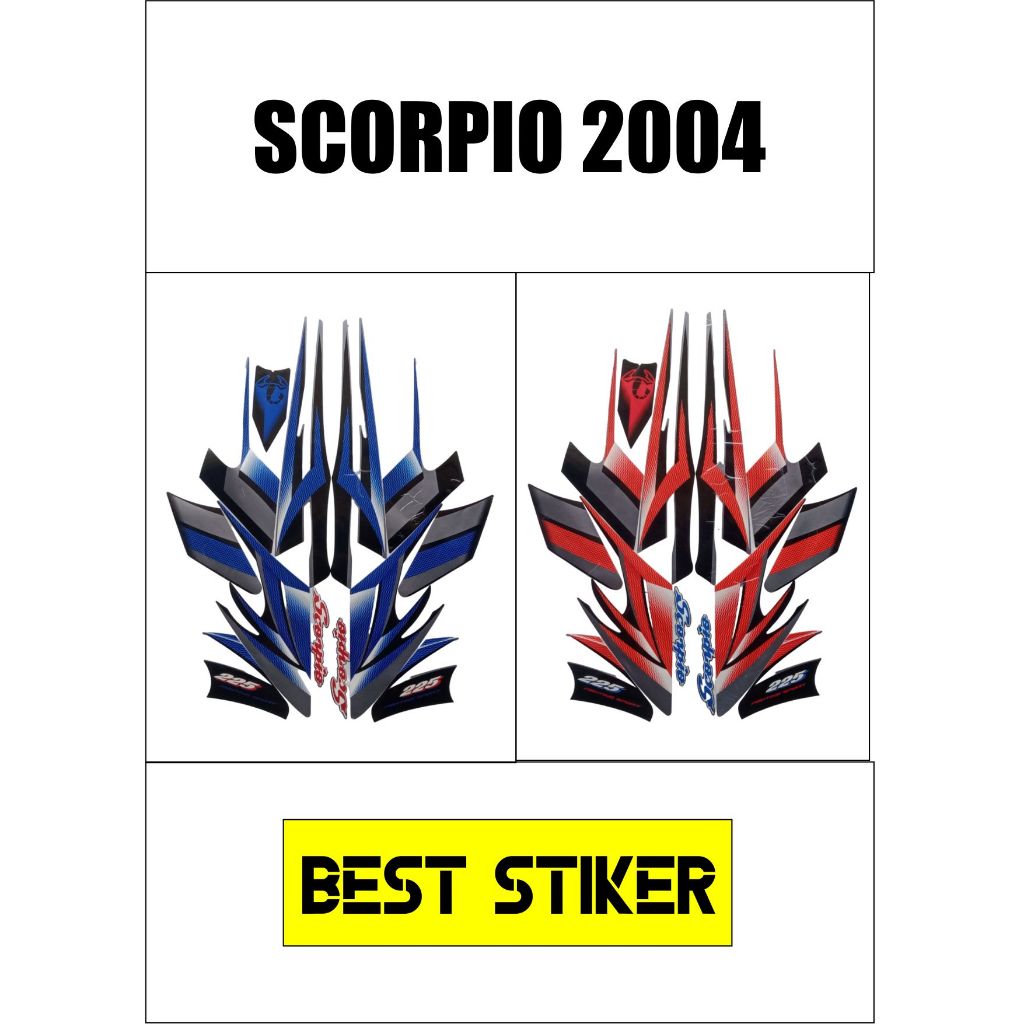 Stiker Sticker Yamaha Scorpio 125 2004 List Biru Striping Standart Ori Scorpio Z 2004 Terbaik