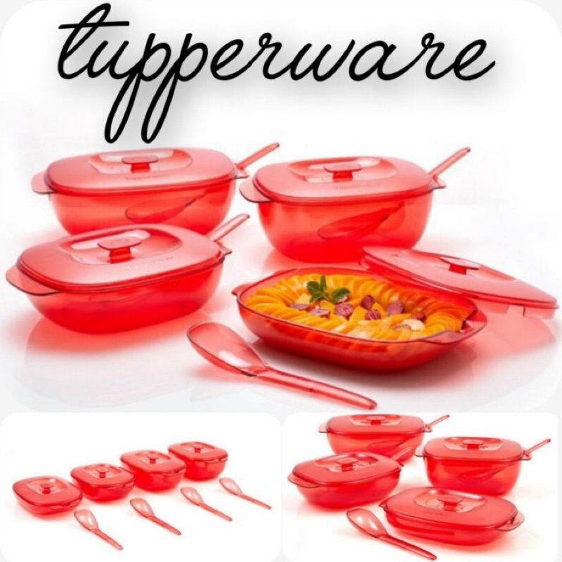 TUPPERWARE CLASSY CRYSTALLINE, BONUS 4 X CRYSTAL PLATE