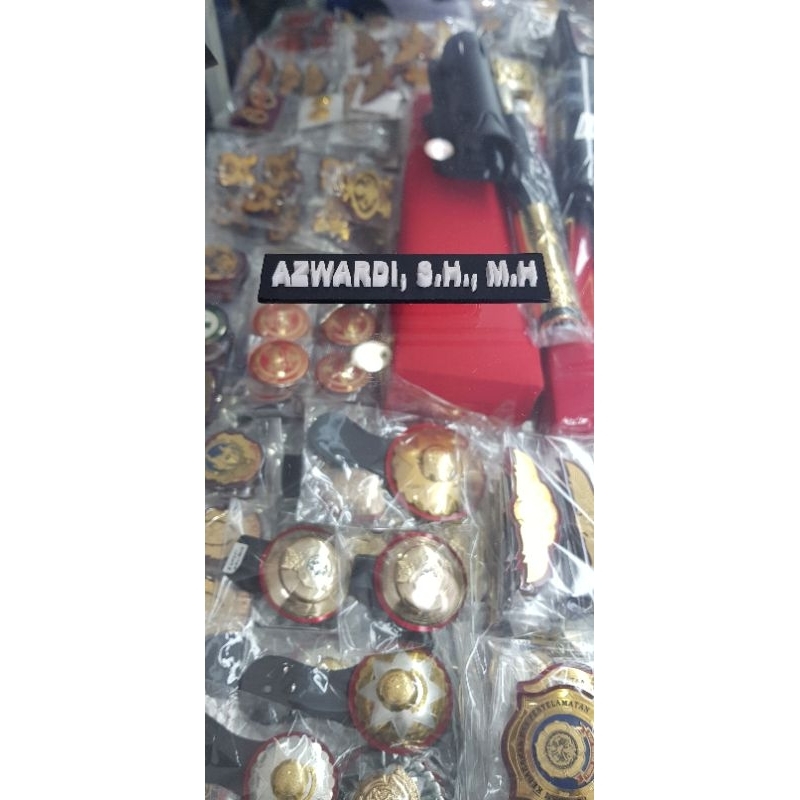 

nama dada nametag name tag PDH PDU timbul huruf timbul