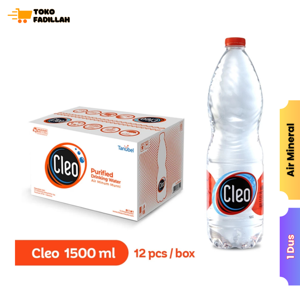 

CLEO Air Minum Murni 1500ml x 12 Botol (1 Dus) Air Mineral Pure Water
