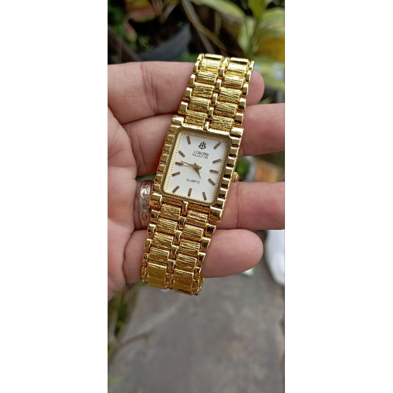 jam tangan pria klasik gold stainless steel anti karat lobor