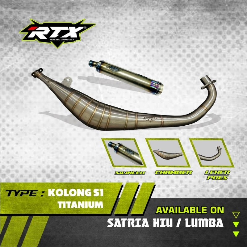 KNALPOT RACING SATRIA 2TAK HIU/LUMBA TIPE KOLONG BM POWER // KNALPOT RACING ORIGINAL RTX RACING EXHA