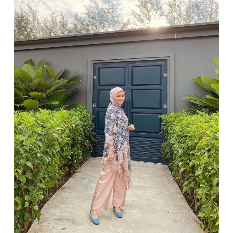 syanita kimono lace setelan kebaya kimono lace dan kulot baju batik wanita bahan viscose