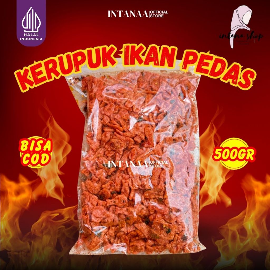 

KERUPUK IKAN JADUL PEDAS GURIH KEMASAN 500Gr