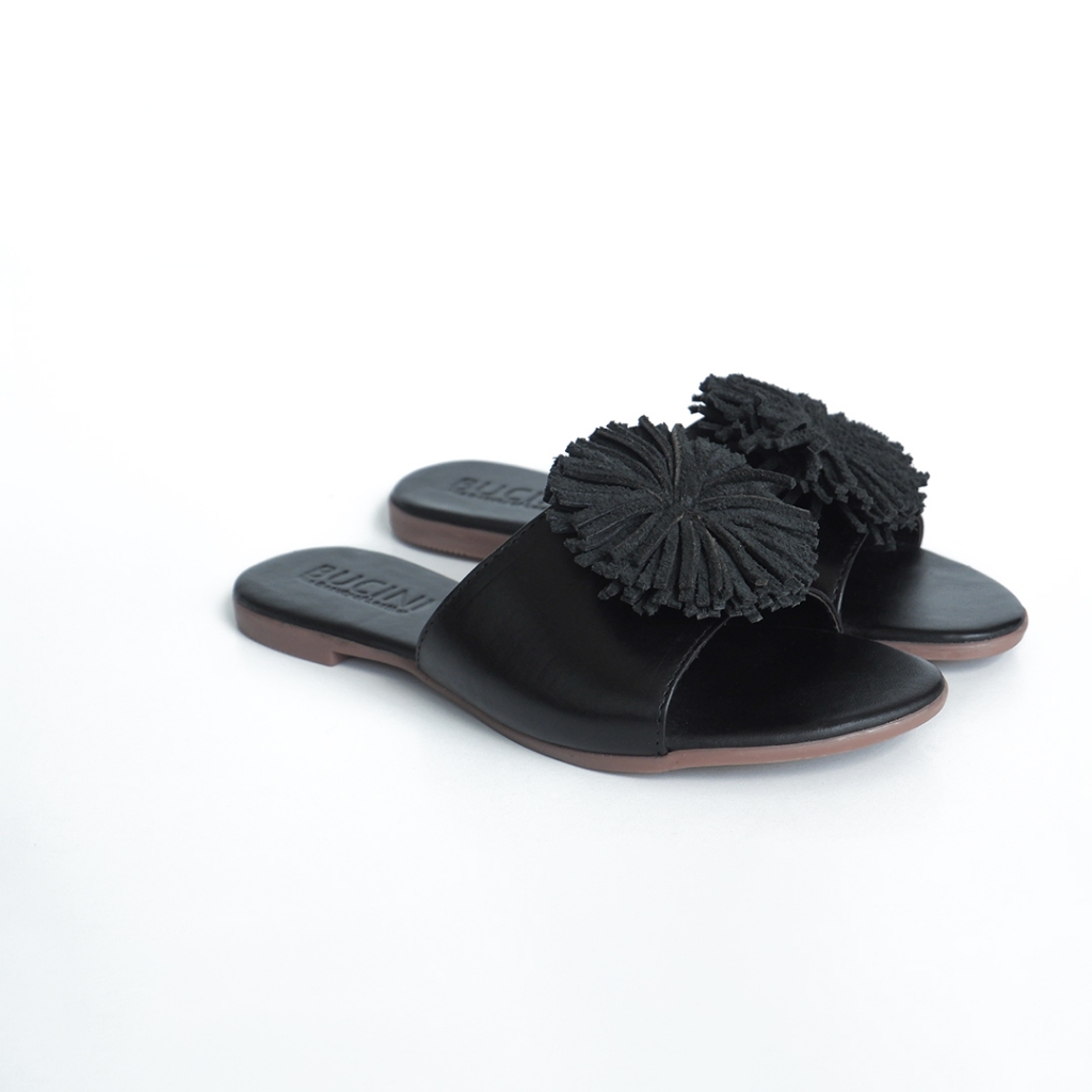Sandal Slop Flat Wanita Kulit Asli Premium | BUCINI KS 210 B
