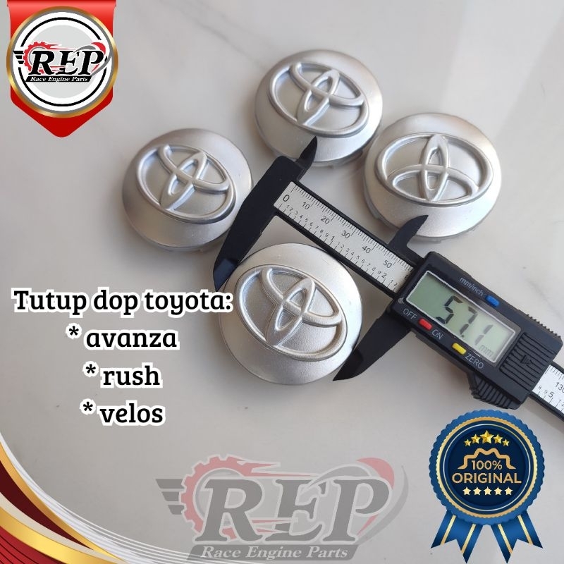 tutup dop velg toyota avanza rush velos ukuran 5,7cm original