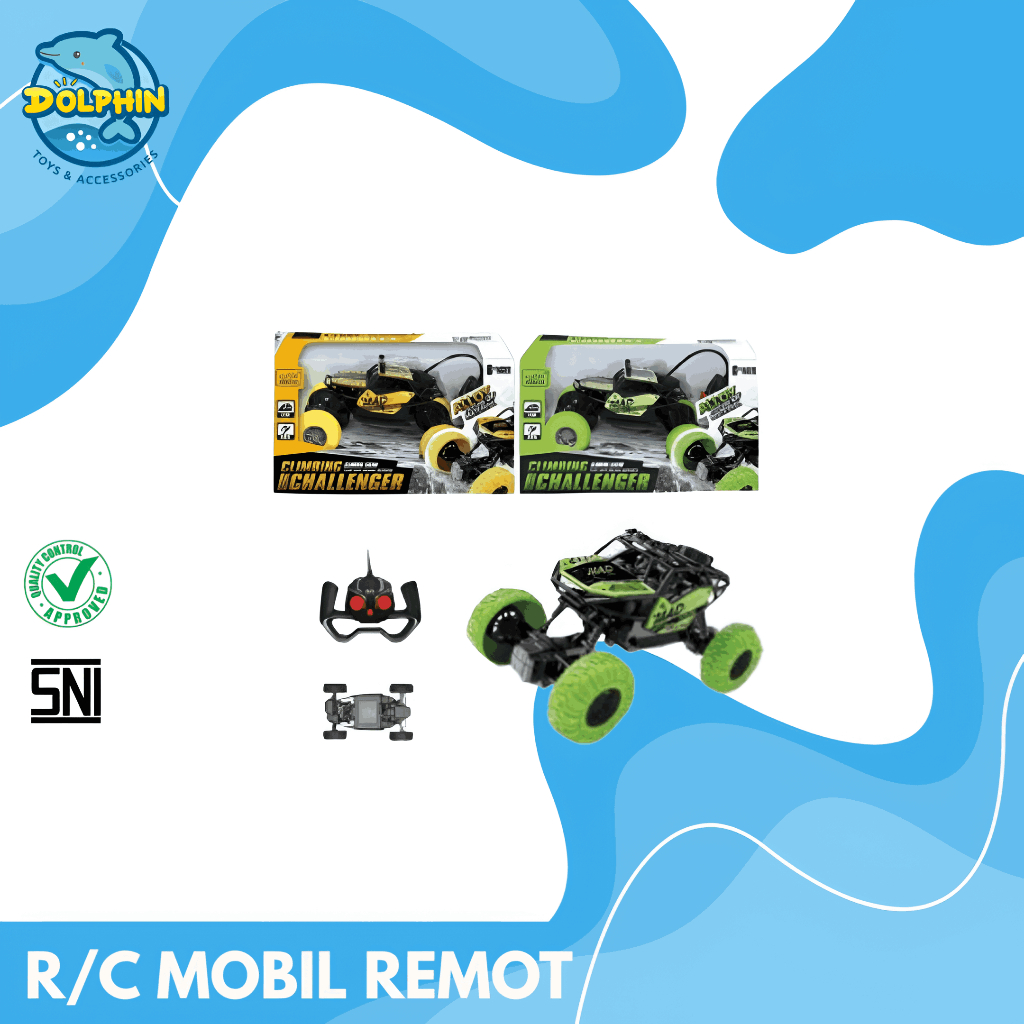Mobil Remot R/C Climbing Across – Mainan Anak Tangguh, Remote Control, Baterai Cas Ulang, Bisa Lewat