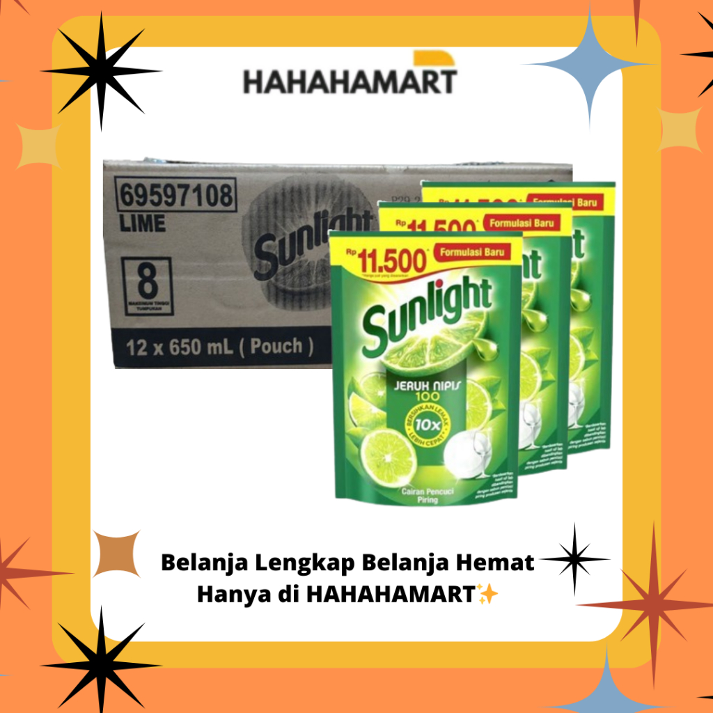 Sunlight Ukuran 640gr Kemasan Refill 11.500 Harga Karton Isi 12pcs