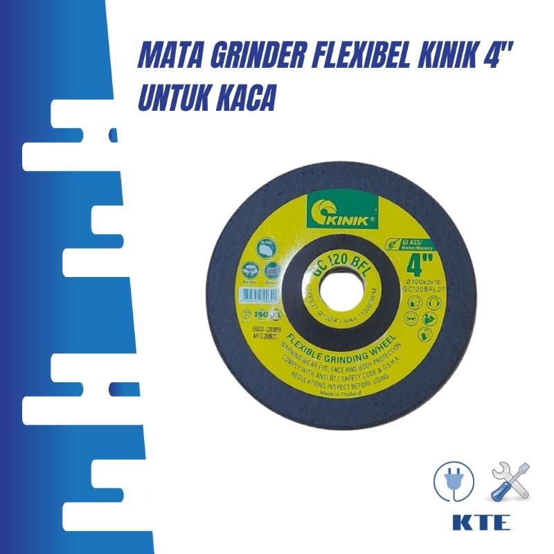 Mata gerinda flexible Kinik 4" untuk kaca, keramik, beton