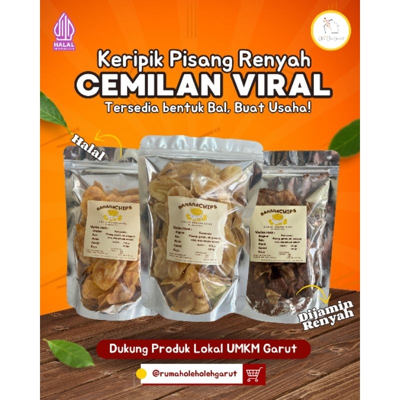 

Keripik Pisang Renyah / Keripik Pisang Lumer / Keripik Pisang Asin / Cemilan Viral / Snack Pisang Kekinian