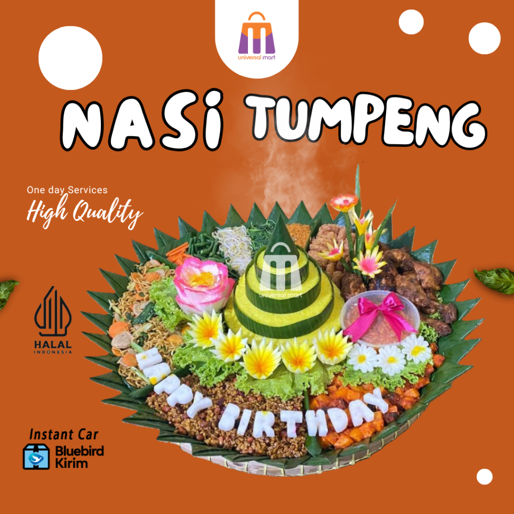 

Tumpeng Nasi Kuning Paket Lengkap Porsi 10 Lauk Ayam