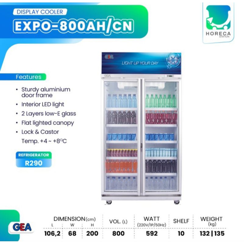 SHOWCASE GEA EXPO 2 PINTU EXPO-800 DISPLAY COOLERS GEA EXPO 800 SHOWCASE 2PINTU GEA EXPO