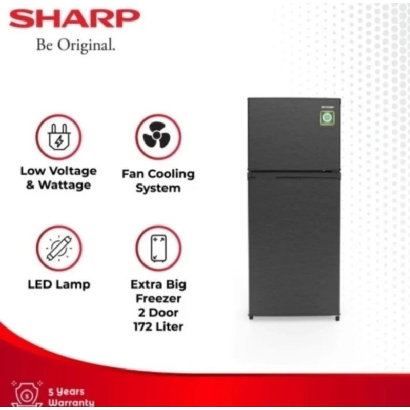 KULKAS SHARP 2PINTU SJ-195MN-HS KIREI SERIES KULKAS SHARP 2PINTU