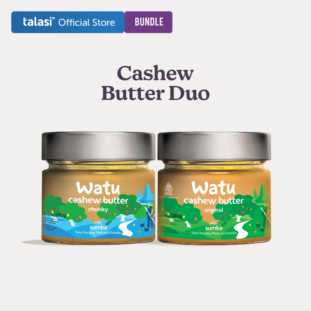 

Watu Cashew Butter Original and Chunky Bundle - Selai Kacang Mete
