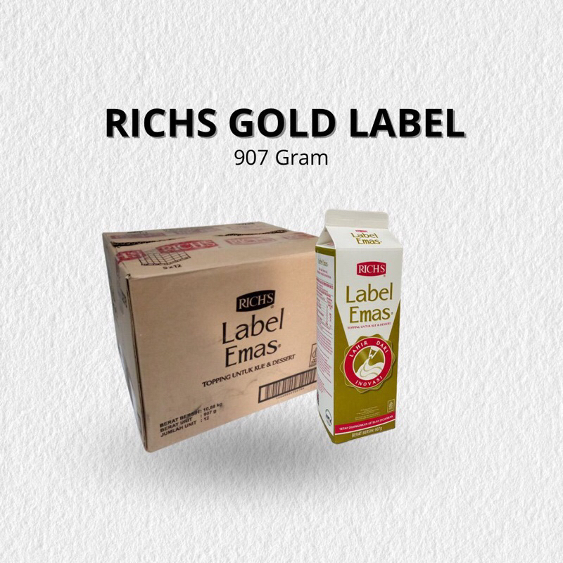 

Rich's Gold Label Emas 907 Gram Whipping Cream ( 1 Dus )