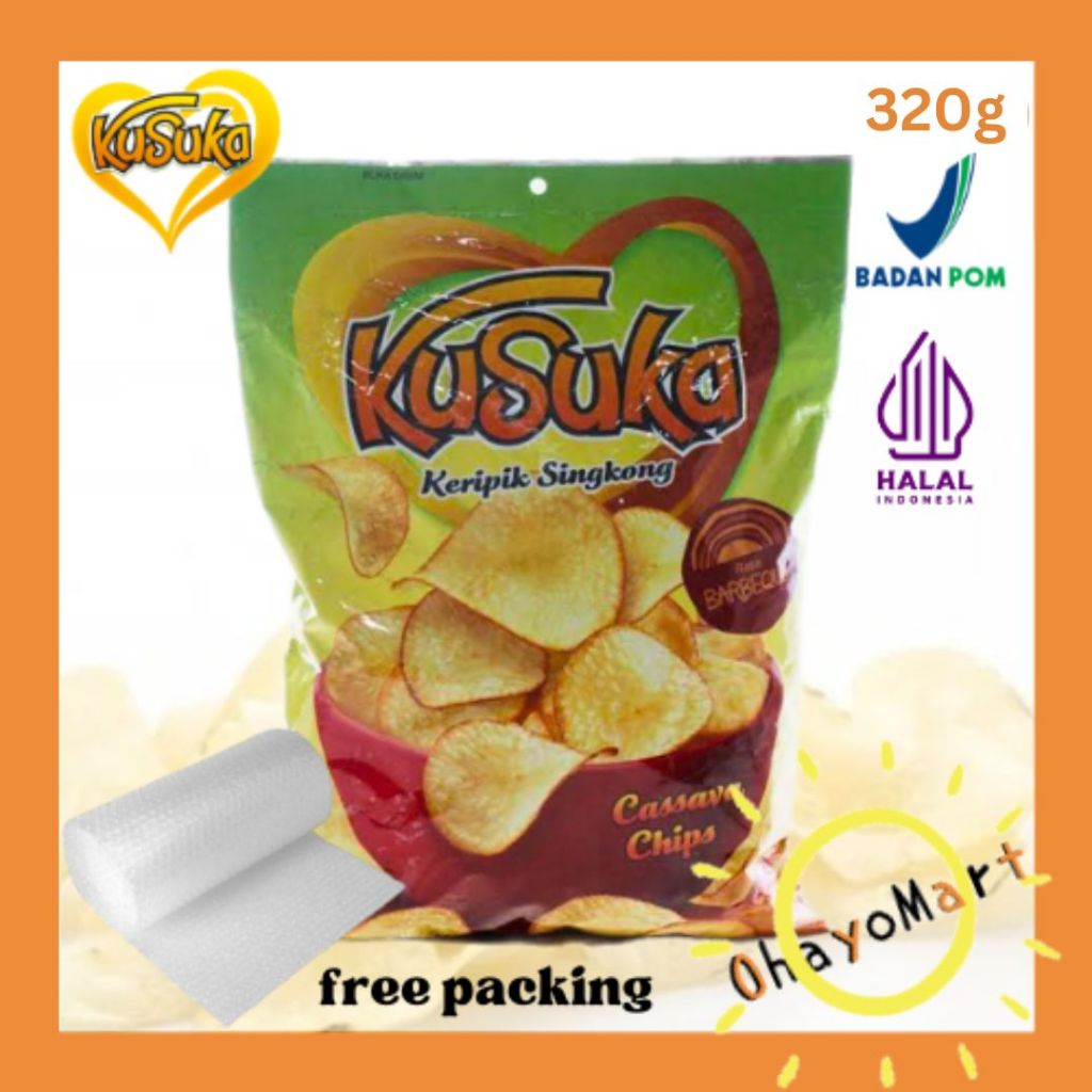 

Kusuka Keripik Singkong Barbeque Besar / Cassava Chips BBQ 400grm