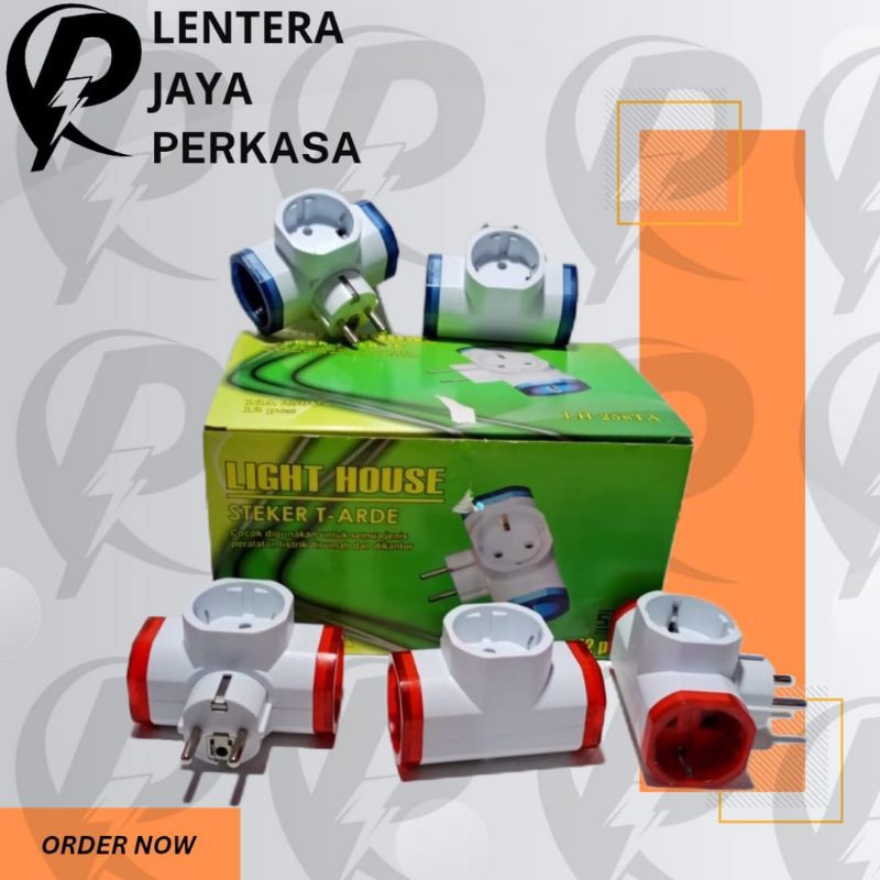 Steker T Arde Light House / Colokan 3 Cabang / 3 Lubang