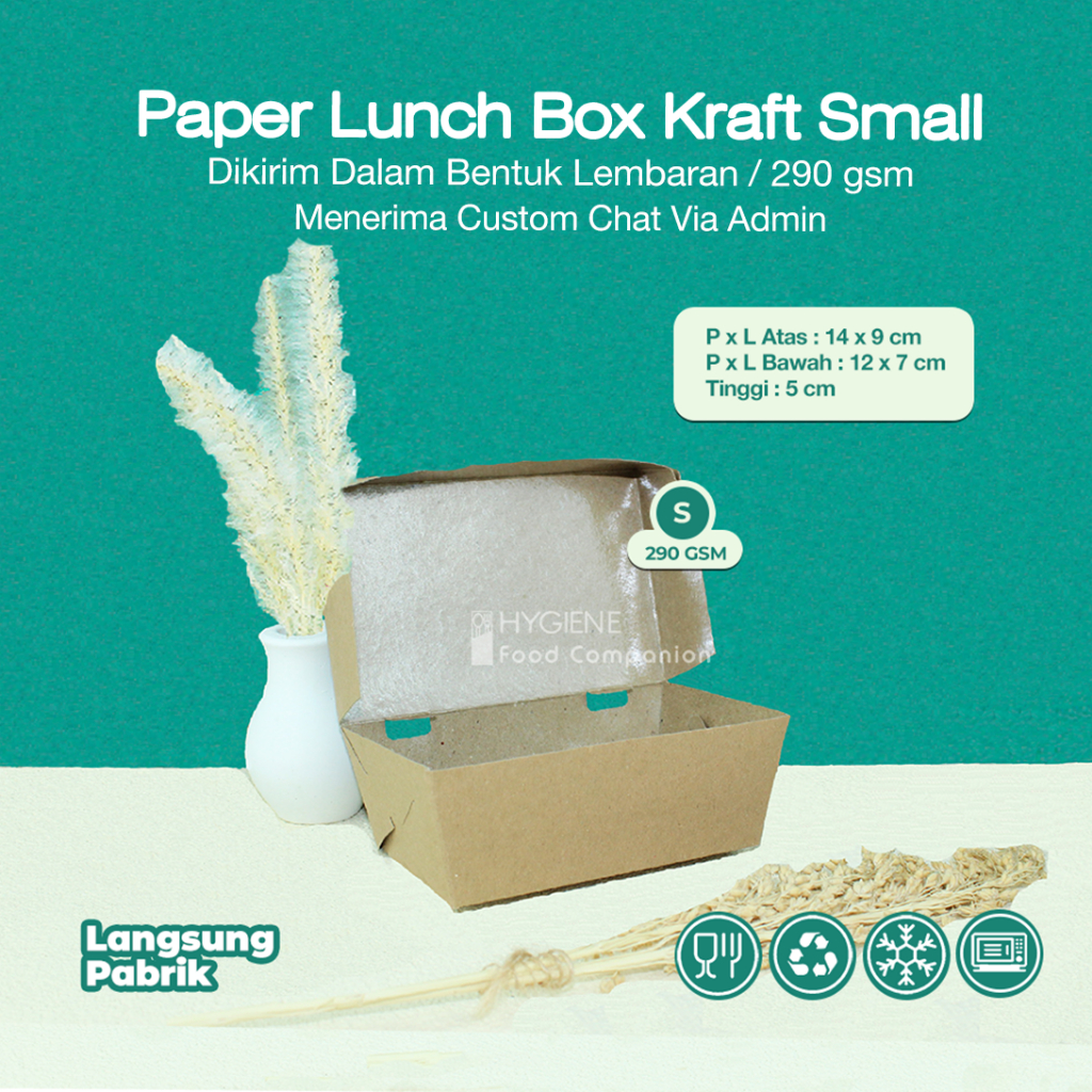 PAPER LUNCH BOX UKURAN SMALL / LUNCH BOX PAPER S TEBAL LAMINASI 290 GSM