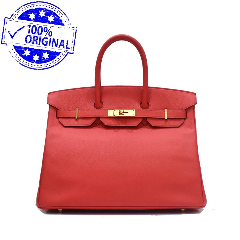 Preloved Hermes Birkin 35 B35 Rouge Pivoine Epsom GHW T 2015