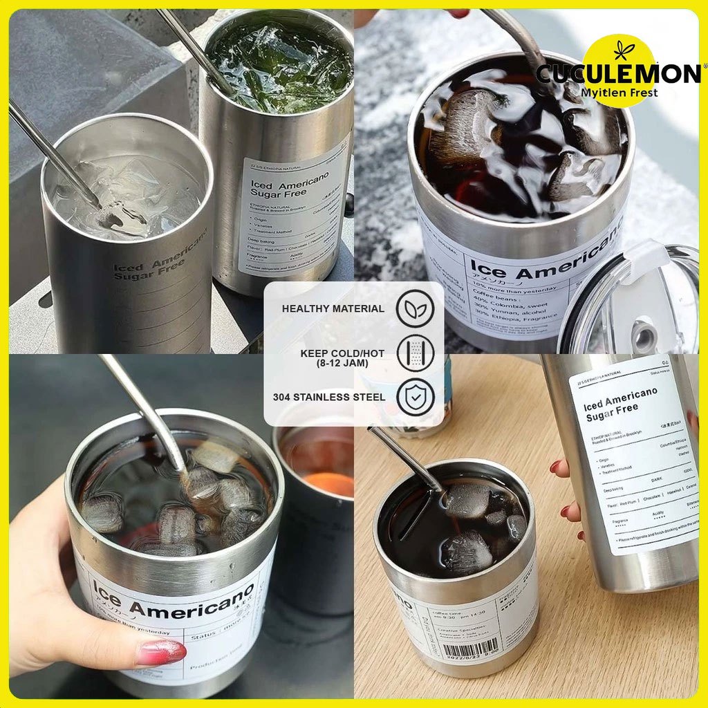 

Ukf5Pc6F4H (Kuliner.Kita) Cuculemon Gelas Kopi Americano Mug Stainless Steel Tumbler Termos Air