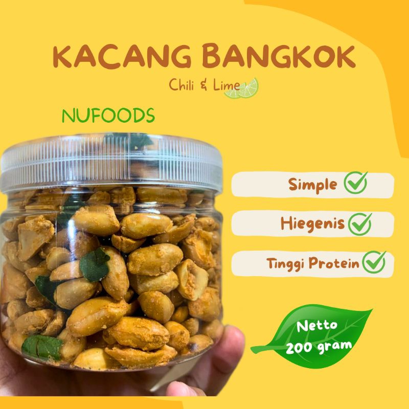 

Kacang Bangkok Kemasan Toples / Kacang Tanah Panggang Bumbu Balado Dan Daun Jeruk