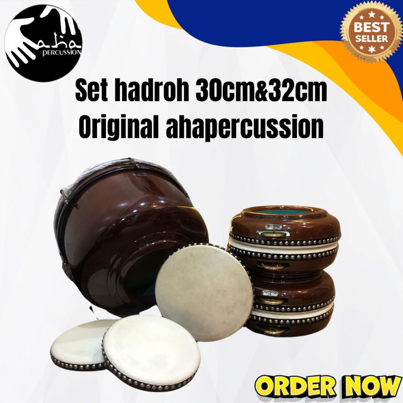 Hadroh Aha Percussion Custom set Satu set Rebana lengkap Gendang Banjari Jepara Bas Terbang