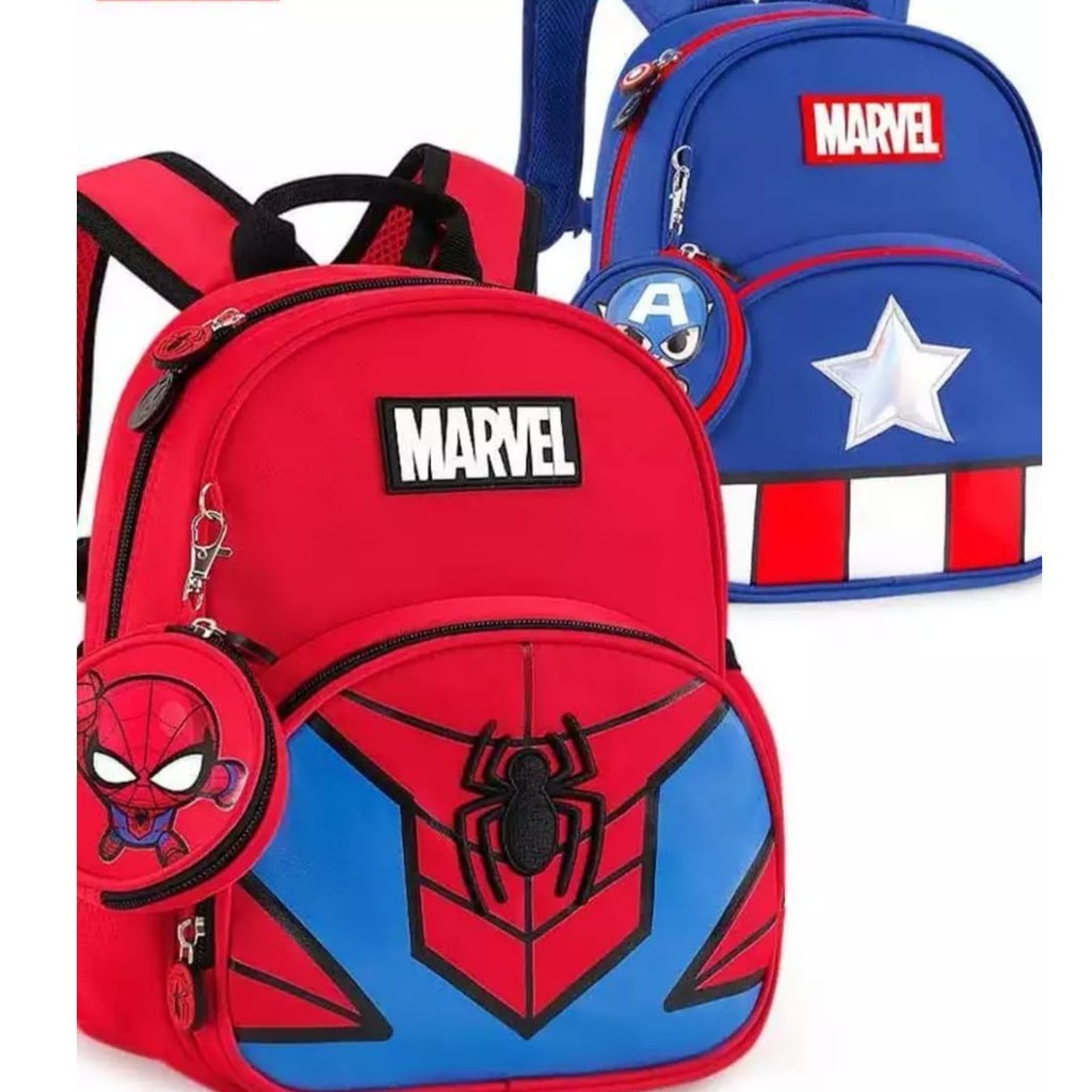 BHEEMSTORE - TK06 MARVEL Spiderman - Tas Anak Sekolah TK SD Marvel Karakter Spiderman Tas Anak Laki-