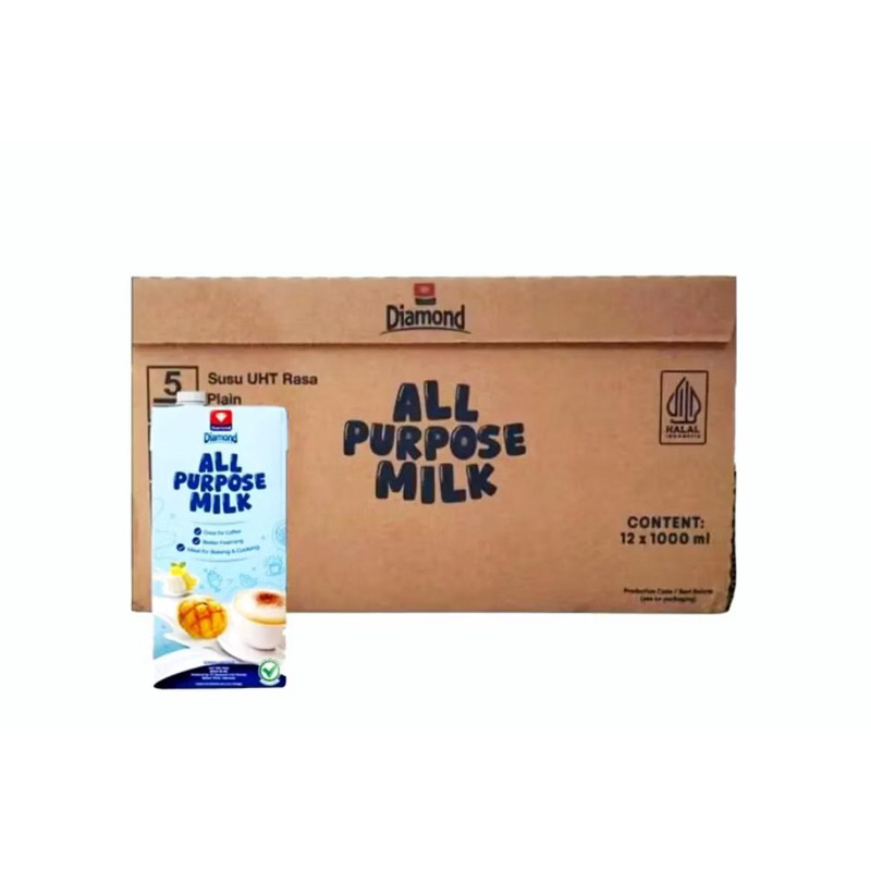 

SUSU UHT ALL PURPOSE DIAMOND 1 DUS isi 12 liter PENGGANTI SANTAN