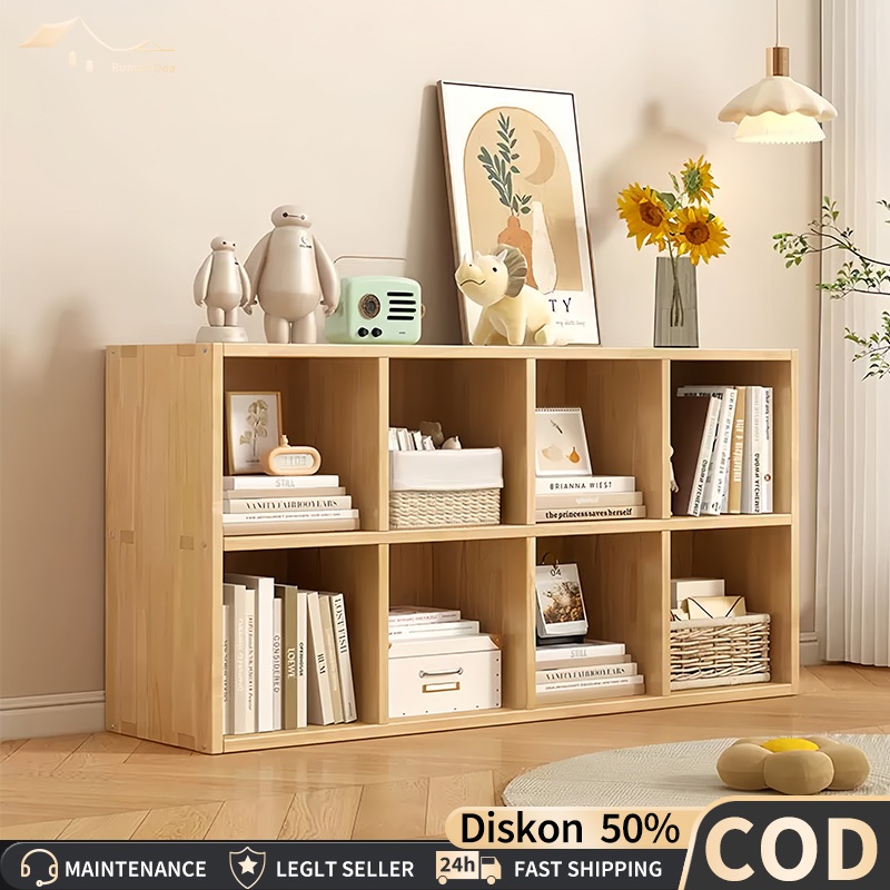 COD Lemari Buku Rak Buku Kayu Lemari Penyimpanan Mainan Anak Rak Susun Serbaguna Lemari Buku Anak Le