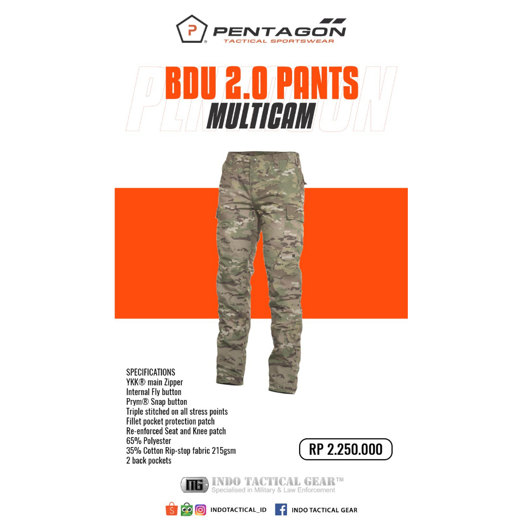 PENTAGON BDU 2.0 Pants Multicam