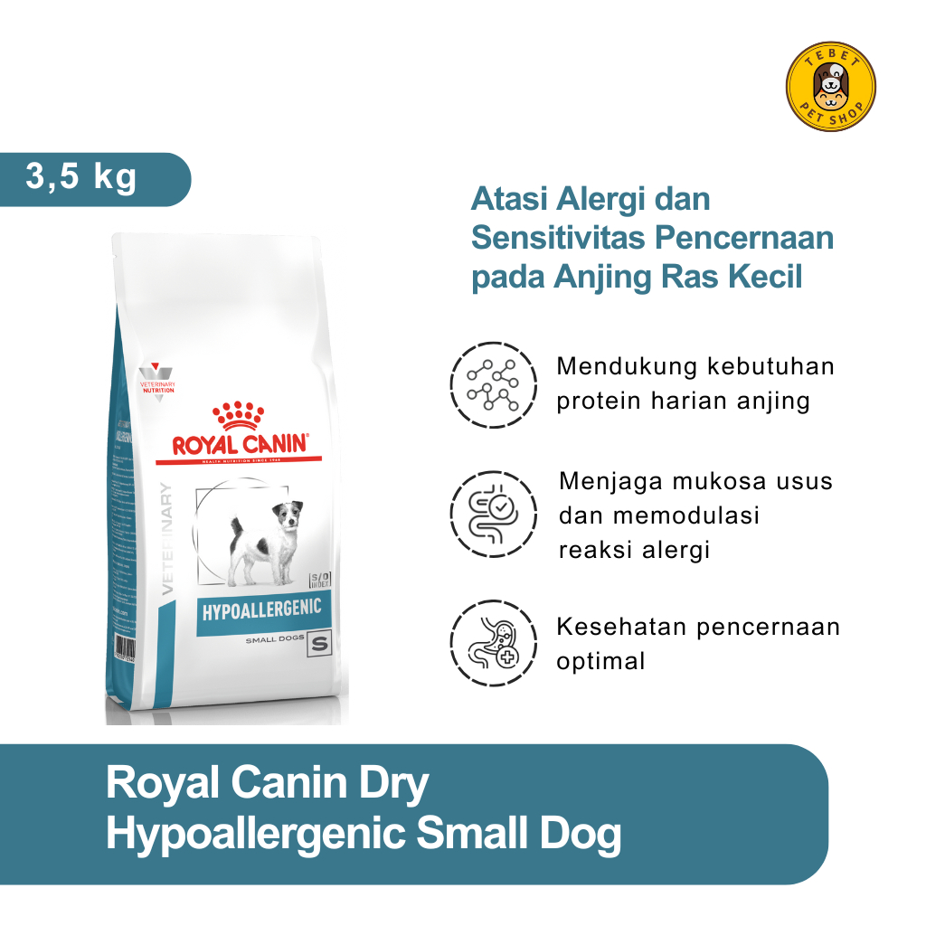 ROYAL CANIN VET HYPOALLERGENIC SMALL DOG 3.5KG MAKANAN ANJING DEWASA RAS KECIL DENGAN ALERGI KULIT