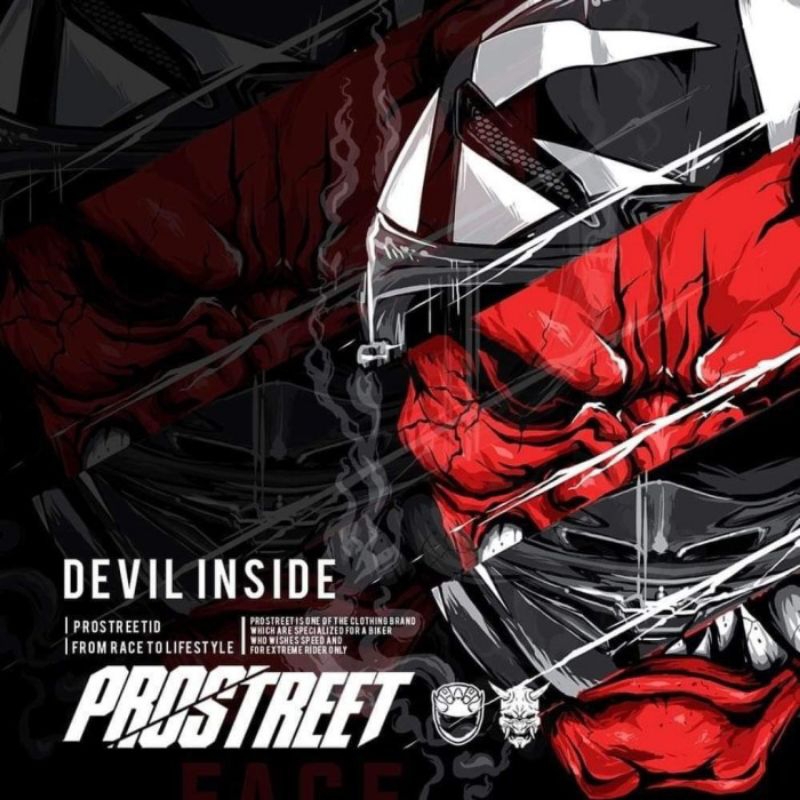 HOODIE | PROSTREET | DEVIL INSIDE | BLACK | NEW | ORIGINAL - Hitam